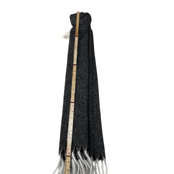 A New Day Soft Black & Gray Scarf With White Fringe - Picture 6 of 7